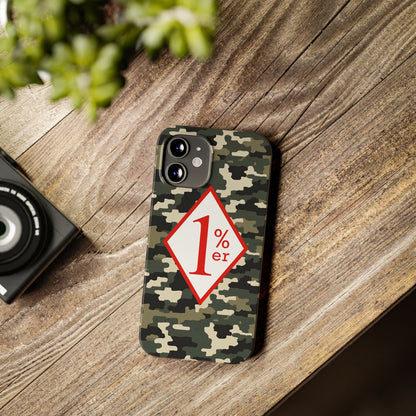 Biker Phone Cases, Diamond Red & White Design, Custom Motorcycle Club Gift, HA