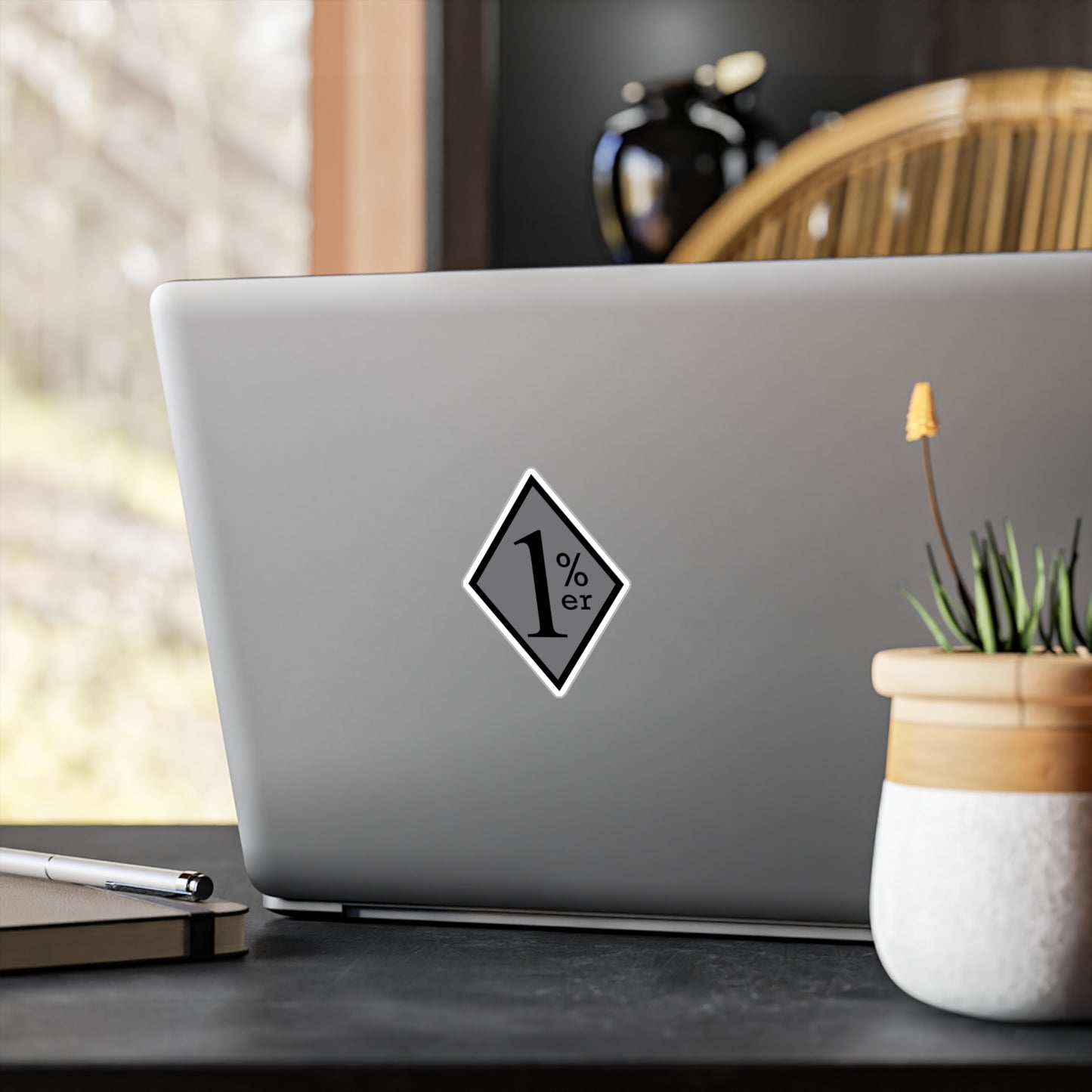 Black and Grey diamond sticker
