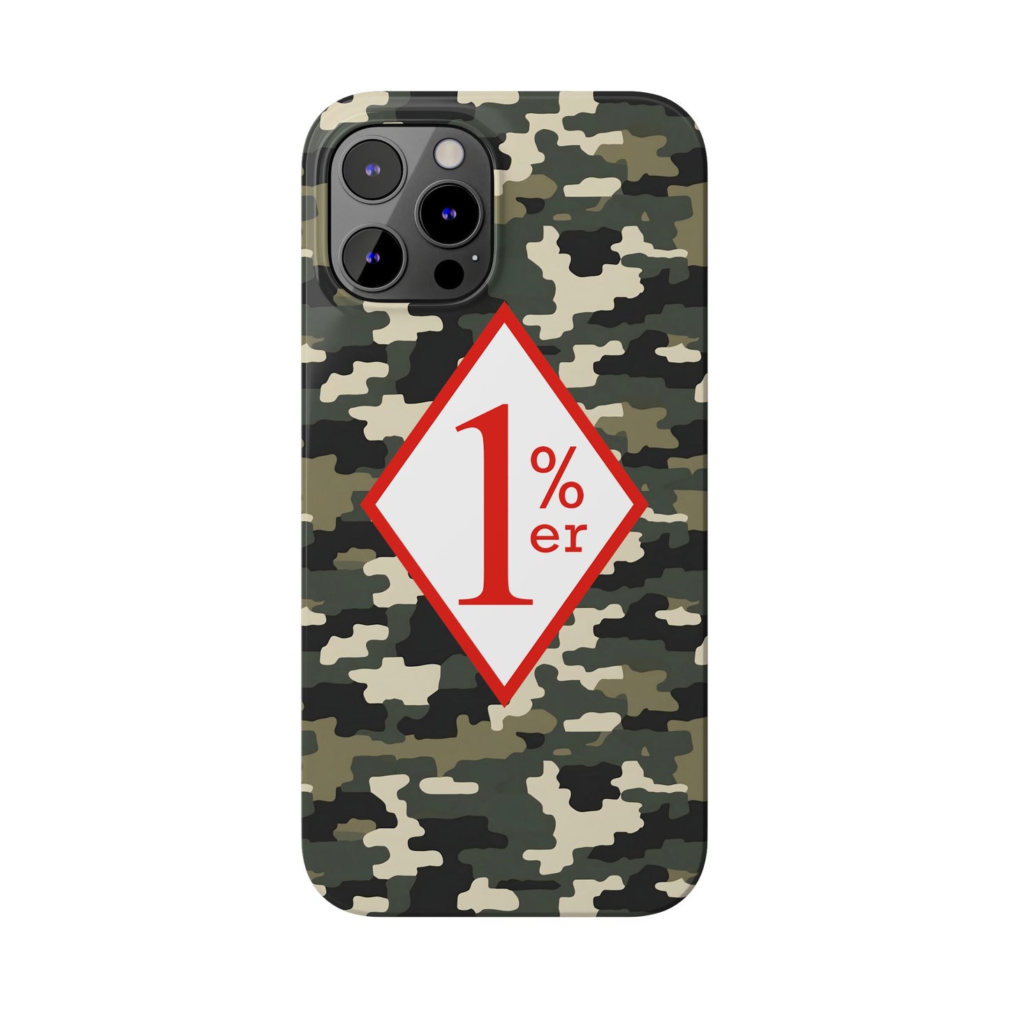 Biker Phone Cases, Diamond Red & White Design, Custom Motorcycle Club Gift, HA