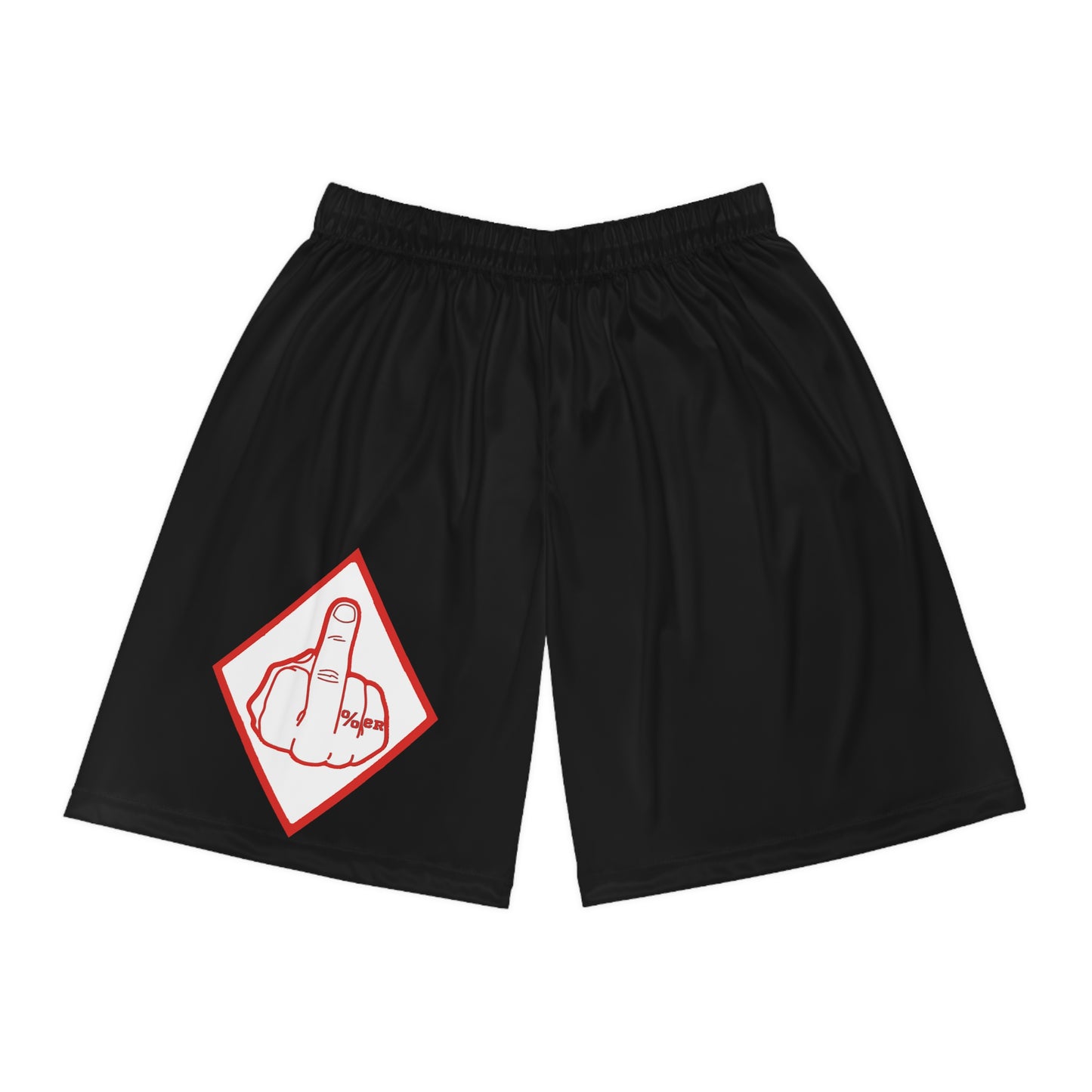 Red and White Hells Angels inspired Basketball Shorts